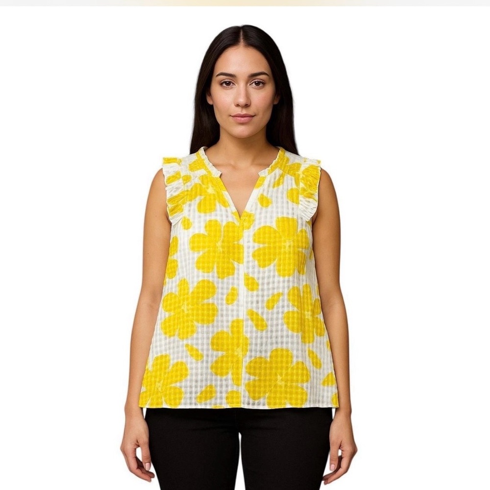 CATO Floral Tie Blouse